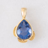 Ciondolo vintage in oro giallo 9K con fluorite (4.30ct ca.), anni ‘80