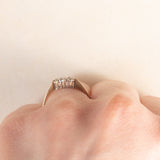 Trilogy vintage in oro giallo 9K con diamanti di taglio brillante (0.12ctw ca.), anno 1981