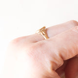 Anello vintage da sigillo in oro giallo 9K, anno 1974