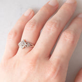 Anello vintage in oro bianco 9K con diamanti (0.03ctw ca.)