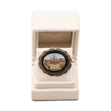 Spilla antica in argento con micromosaico romano, fine '800