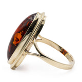 Anello vintage in oro giallo 8k con ambra