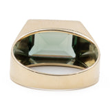 Anello vintage da cocktail in oro giallo 8k con spinello verde