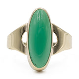 Anello vintage in oro giallo 8k con crisoprasio