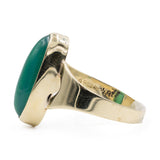 Anello vintage in oro giallo 8k con crisoprasio