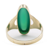 Anello vintage in oro giallo 8k con crisoprasio