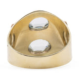 Anello vintage in oro giallo 9k con acquamarine, anni '70