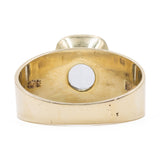 Anello vintage da cocktail in oro giallo 8k e spinello azzurro