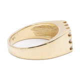 Anello vintage chevalier in oro giallo 14k con diamanti (0,50ctw), anni '70