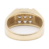 Anello vintage chevalier in oro giallo 14k con diamanti (0,50ctw), anni '70