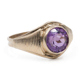 Anello vintage da cocktail in oro giallo 8k con ametista