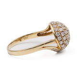 Anello vintage tourbillon in oro giallo 14k con diamanti (1,10ctw), anni '70