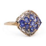 Anello vintage in oro giallo 9k con tanzaniti (1ctw)