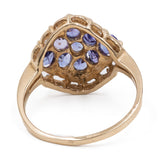 Anello vintage in oro giallo 9k con tanzaniti (1ctw)