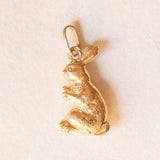 Ciondolo vintage a forma di coniglietto in oro giallo 18K