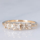 Veretta vintage in oro giallo 14K con diamanti fancy brown di taglio princess (1ctw ca.), anni ‘90