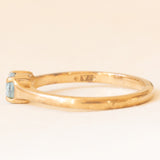 Anello solitario vintage in oro giallo 9K con topazio azzurro (0.35ct ca.), anno 1989