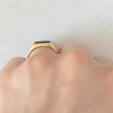 Anello vintage in oro giallo 9K con onice, anno 1986