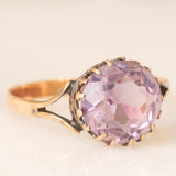 Solitario antico in oro giallo 9K con ametista (2.20ct ca.), primi del ‘900