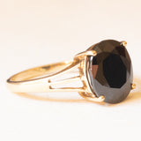 Anello da cocktail vintage in oro giallo 9K con quarzo nero (3ct ca.), anno 2006