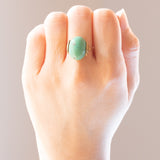 Anello vintage in oro giallo 14K con turchese, anni '50