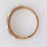 Veretta vintage in oro giallo 9K con opali (0.40ctw ca.) e zaffiri (0.30ctw ca.), anno 1976