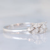 Anello vintage in oro bianco 14K con diamanti di taglio brillante (0.49ctw ca.), anni ‘70
