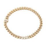 Bracciale tennis vintage in oro giallo 14k con diamanti (3,50ctw), anni '80