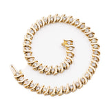 Bracciale tennis vintage in oro giallo 14k con diamanti (3,50ctw), anni '80