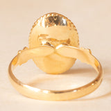 Solitario vintage in oro giallo 18K con granato, anni ‘40/‘50