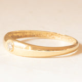 Solitario gypsy in oro giallo e bianco 18K con diamante, anni ‘60