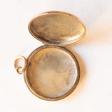 Ciondolo portafoto vintage con lamina in oro giallo 9K su metallo, anni ‘50/‘60