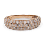 Anello vintage a veretta in oro giallo 18k con pavé di diamanti (1ctw)