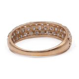 Anello vintage a veretta in oro giallo 18k con pavé di diamanti (1ctw)