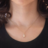 Ciondolo vintage in oro giallo 10K con eliodoro (1.80ct ca.), anni ‘70