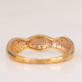 Anello vintage con design intrecciato in oro giallo e bianco 9K con diamanti, anni ‘80/‘90
