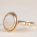 Solitario vintage in oro giallo 9K con opale (1ct ca.), anni ‘70 ca.