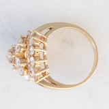 Anello vintage in oro giallo 14K con diamanti di taglio brillante (1.90ctw ca.), anni ‘70