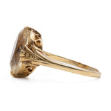 Anello vintage da cocktail in oro giallo 14k con quarzo citrino