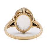 Anello vintage da cocktail in oro giallo 14k con quarzo citrino