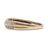 Anello vintage in oro giallo 9k e diamanti