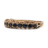 Anello vintage in oro giallo 9k con zaffiri