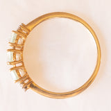 Trilogy vintage in oro giallo 10K con tormaline azzurre (1ctw ca.) e diamanti (0.03ctw ca.)