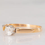 Solitario antico in oro giallo 18K con diamante di taglio vecchia miniera (0.22ct ca.), anni ‘20/‘30