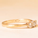 Trilogy vintage in oro giallo 9K con diamanti di taglio brillante (0.18ctw ca.)
