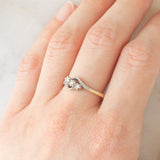 Trilogy antico in oro giallo 9K e platino con diamanti (0.10ctw ca.), anni ‘10/‘20