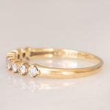 Mezzo eternity vintage in oro giallo 9K con diamanti di taglio brillante (0.27ctw ca.)