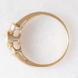 *RISERVATO* Anello “ballerina” in oro giallo 18K con diamanti di taglio brillante e di taglio tapered (0.71ctw ca.), anni ‘80