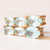 Orecchini vintage in oro giallo 9K con tormaline azzurre (1ctw ca.), anni ‘90