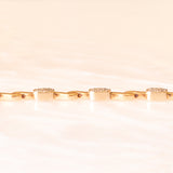 Bracciale semirigido vintage in oro giallo e bianco 18K con pavé di diamanti di taglio brillante (0.50ctw ca.)